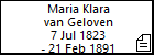 Maria Klara van Geloven