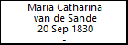 Maria Catharina van de Sande